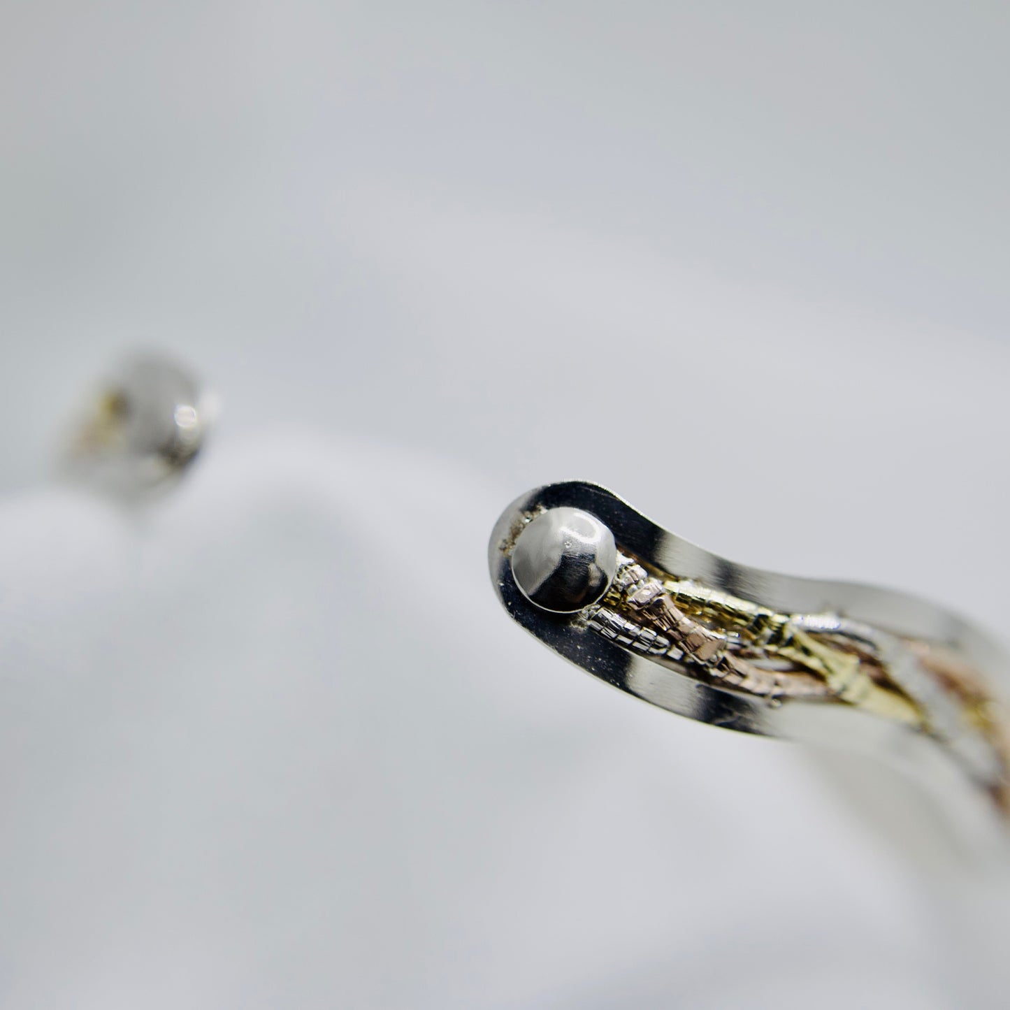 Sterling Silver Bangle with Gold-Plated Engraved Design