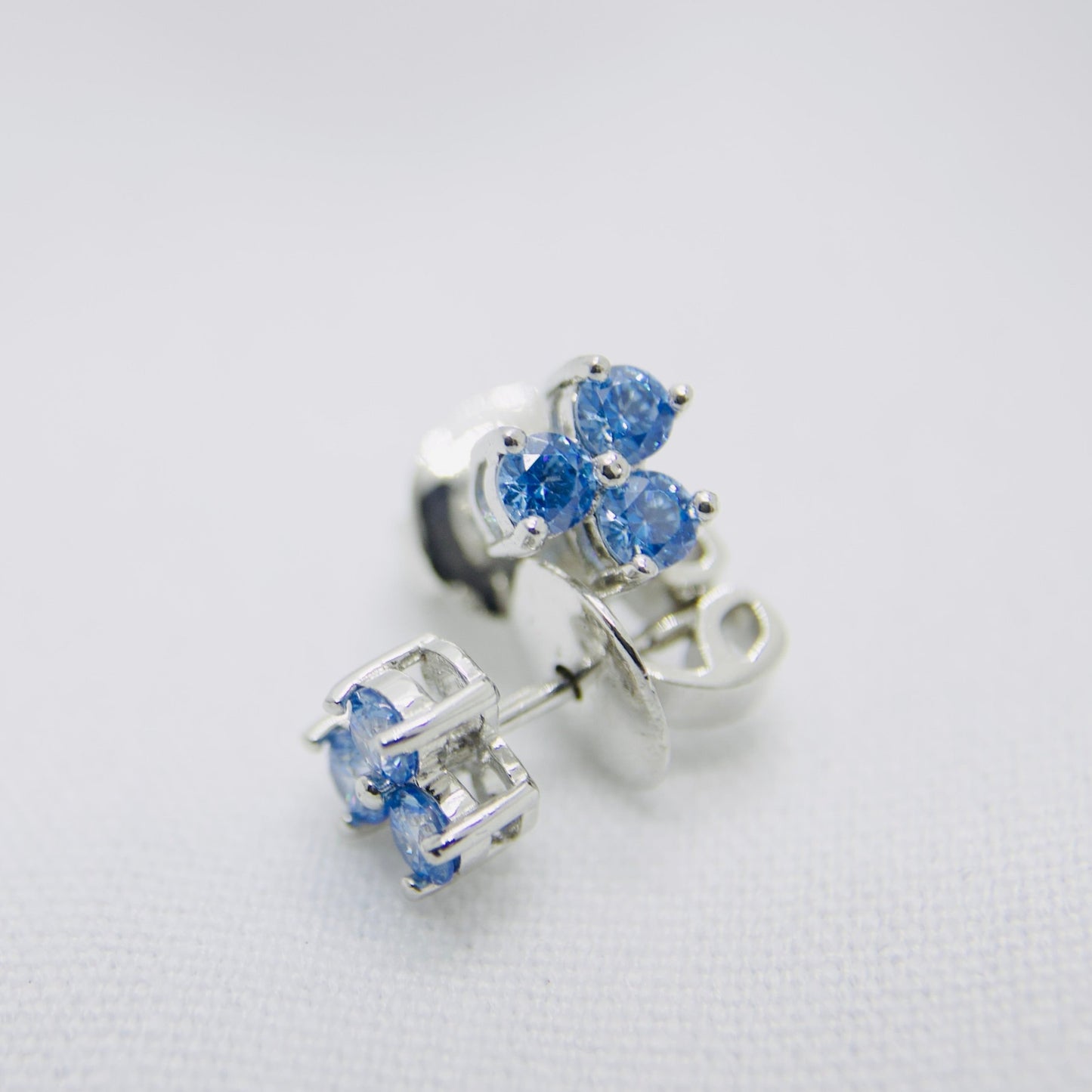 Silver Earrings with Triple Topaz