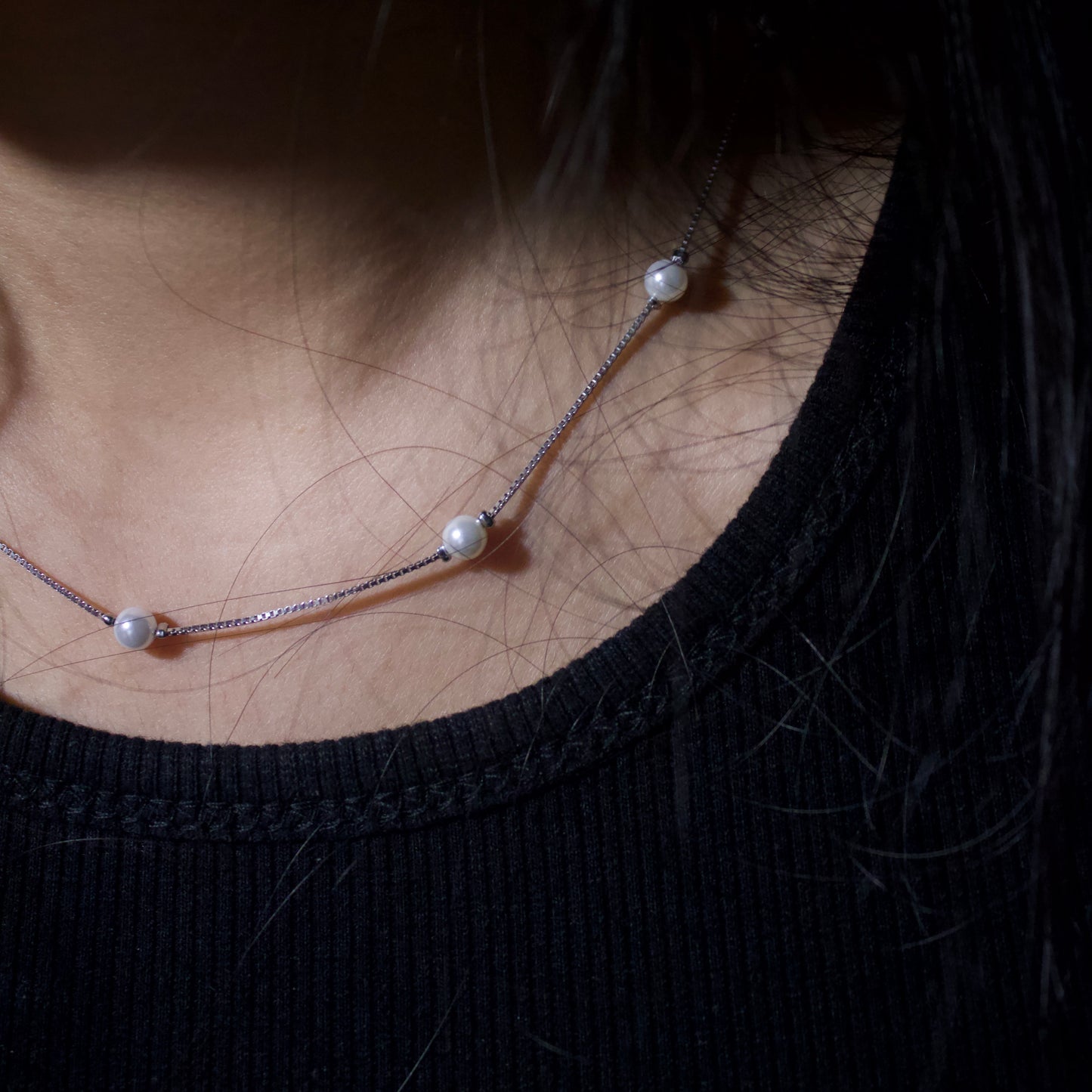 Silver Pearl Necklace