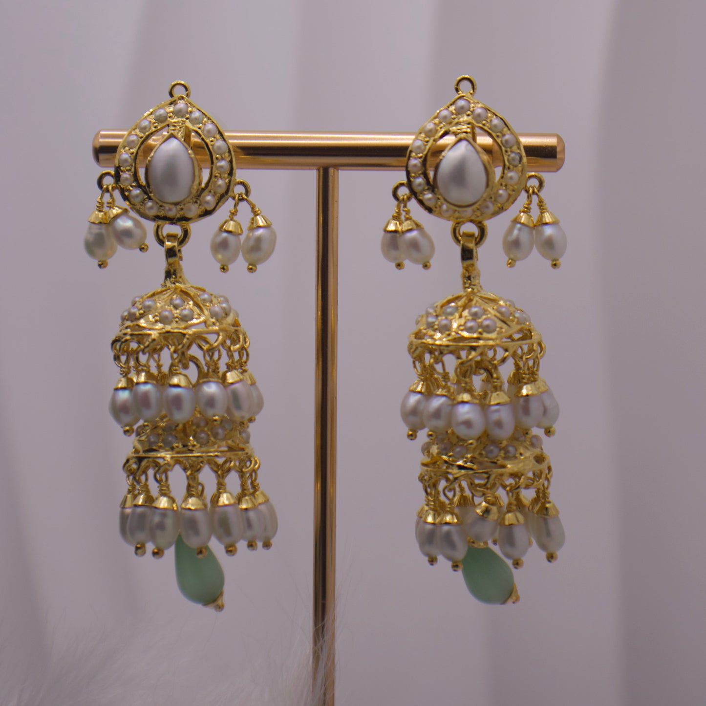 Gold-Plated Silver Jhumka Earrings