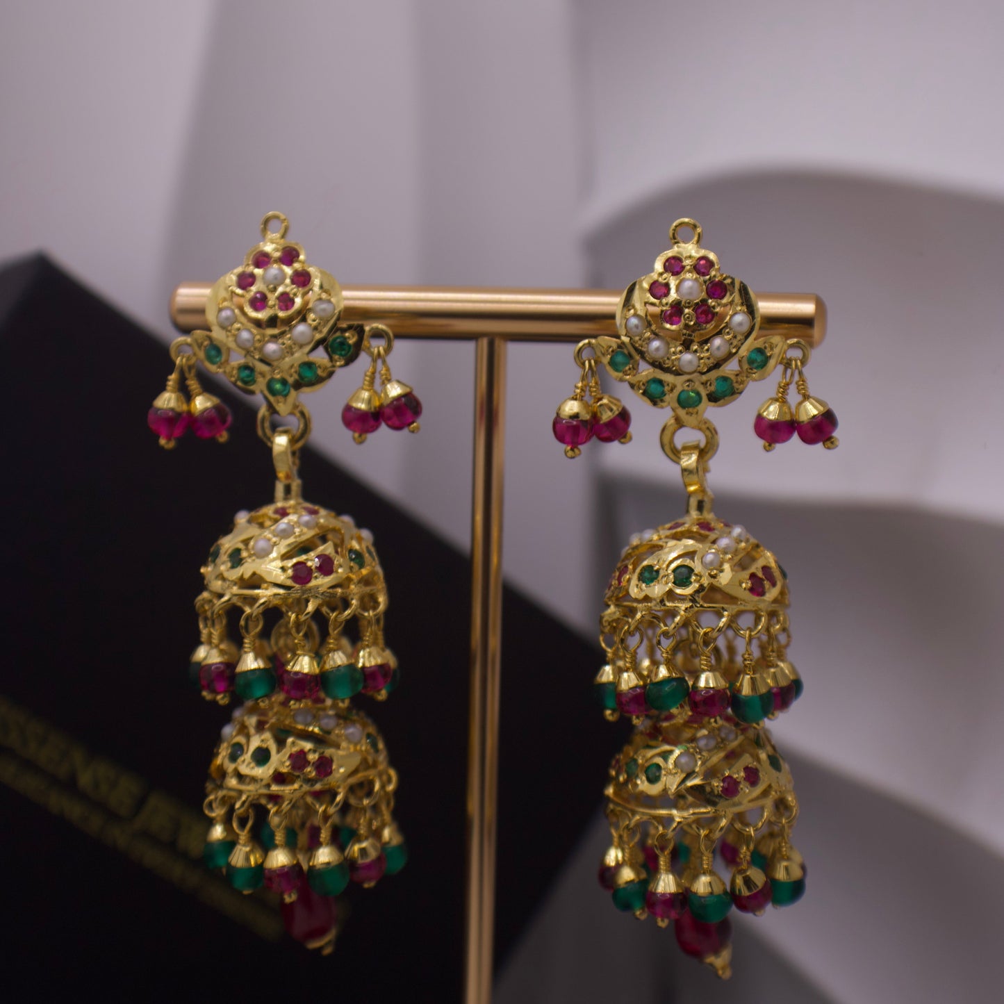 Gold-Plated Silver Jhumka Earrings