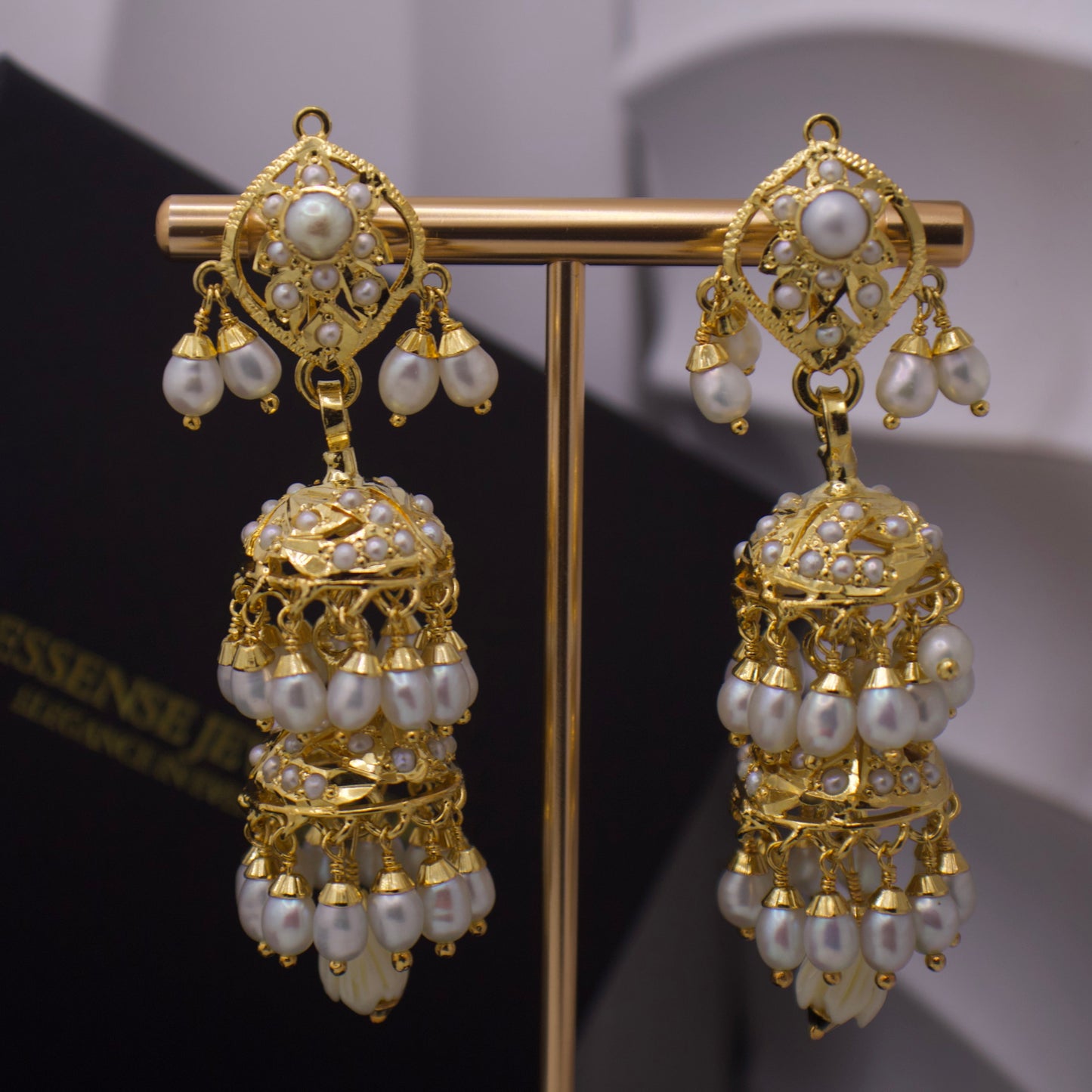 Gold-Plated Silver Jhumka Earrings