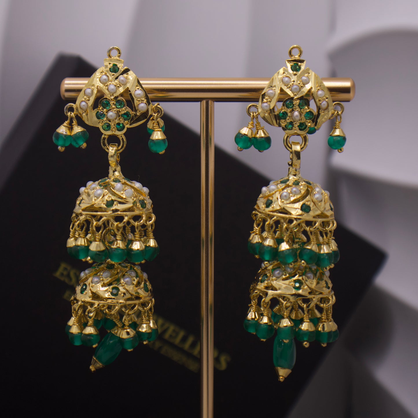 Gold-Plated Silver Jhumka Earrings