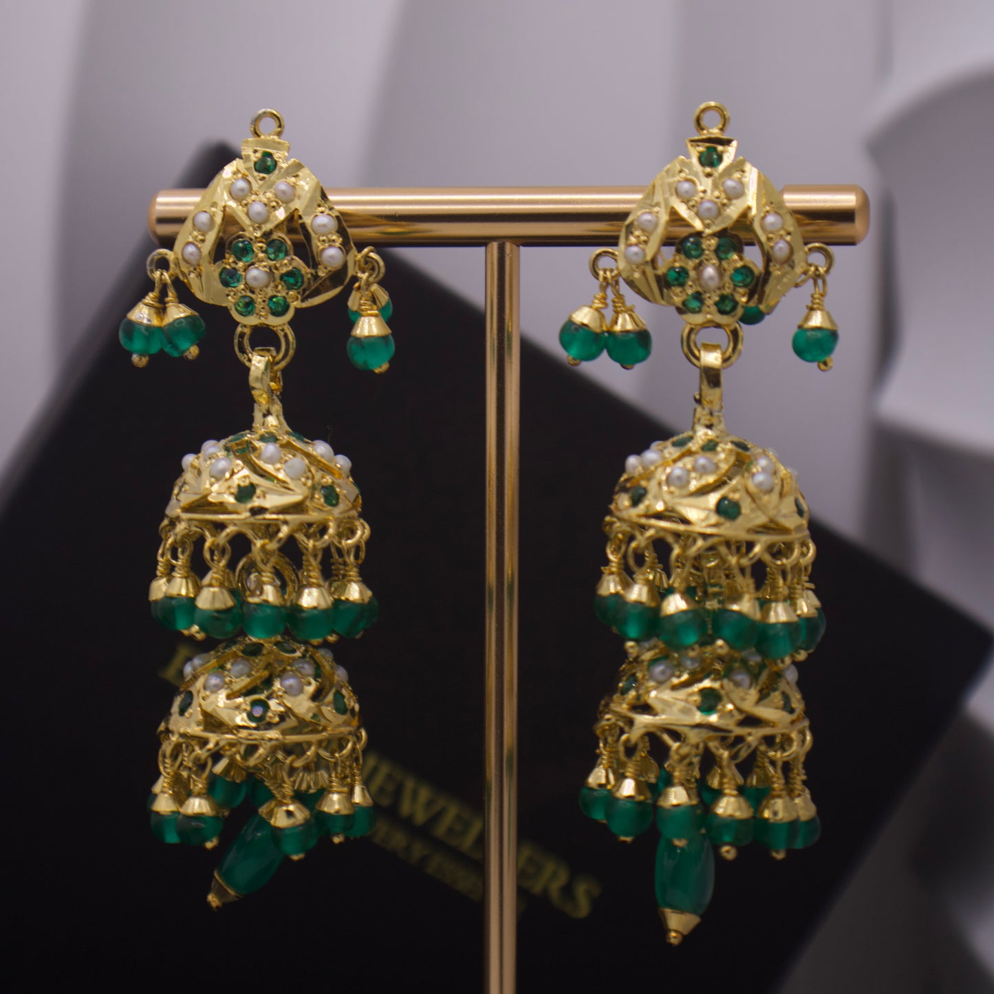Gold-Plated Silver Jhumka Earrings