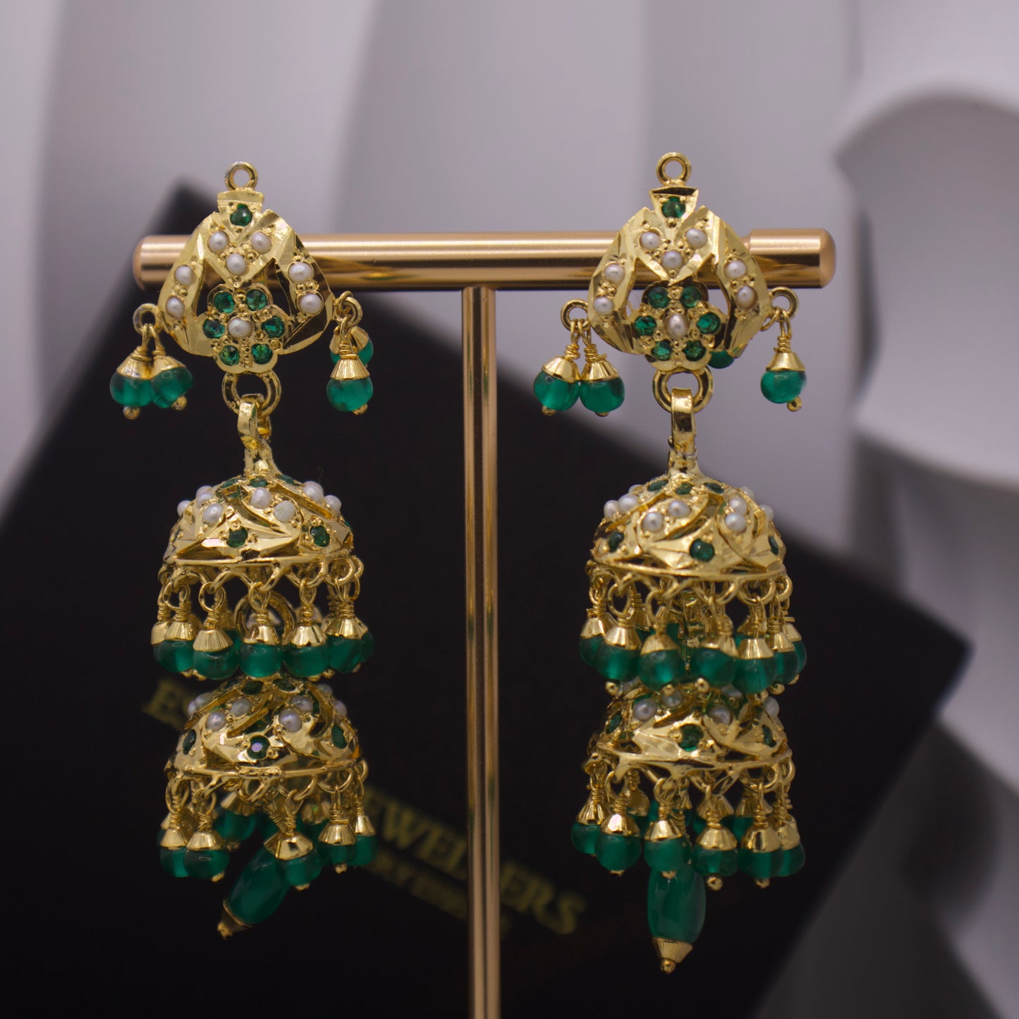Gold-Plated Silver Jhumka Earrings