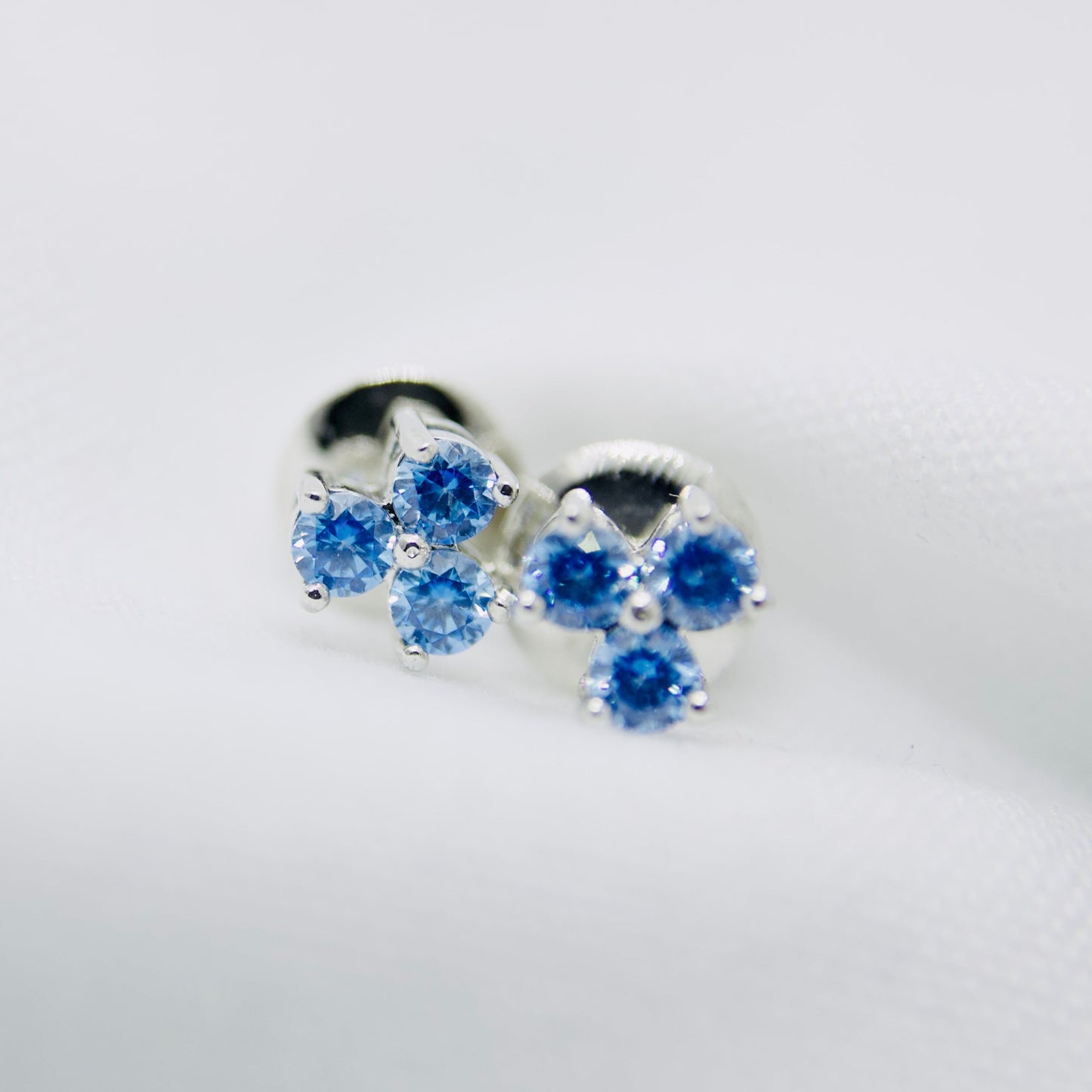 Silver Earrings with Triple Topaz