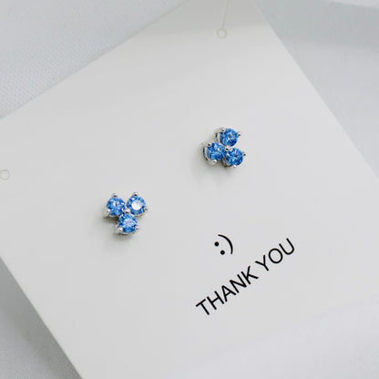 Silver Earrings with Triple Topaz