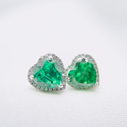 Heart-Shaped Green Earrings