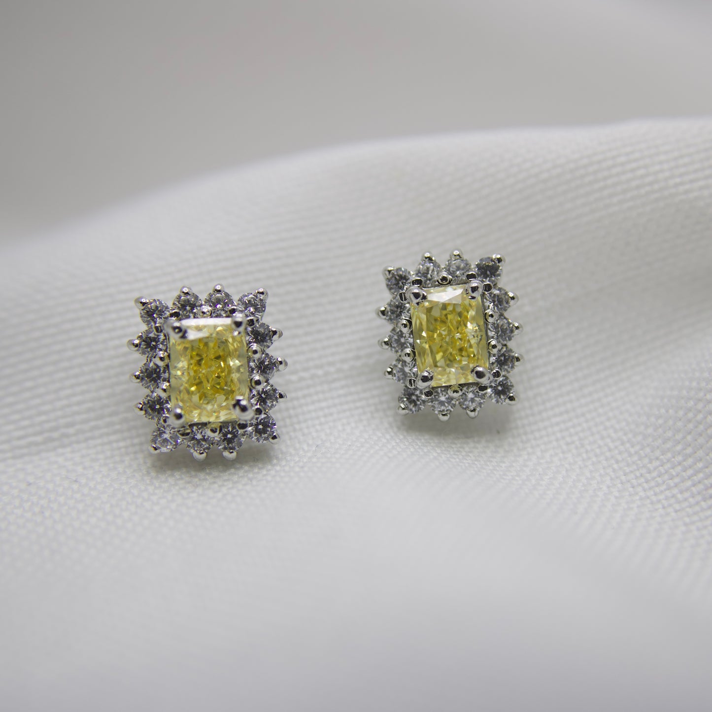 Sterling Silver Yellow Cubic Zirconia