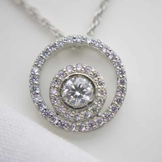 Sterling Silver Cubic Zirconia Pendant Set