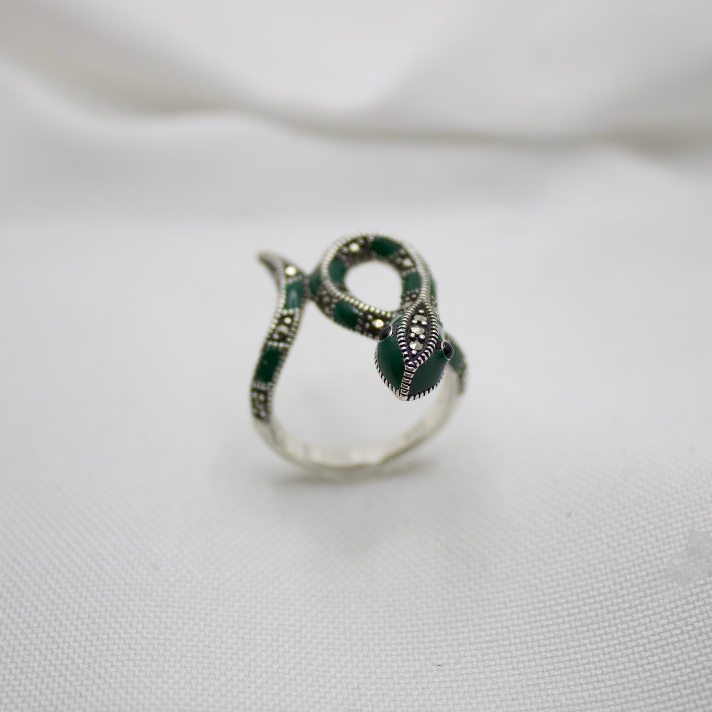 Snake Shape Sterling Silver Cocktail Ring