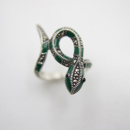 Snake Shape Sterling Silver Cocktail Ring