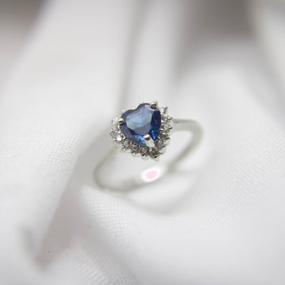 Blue Sapphire Heart Ring