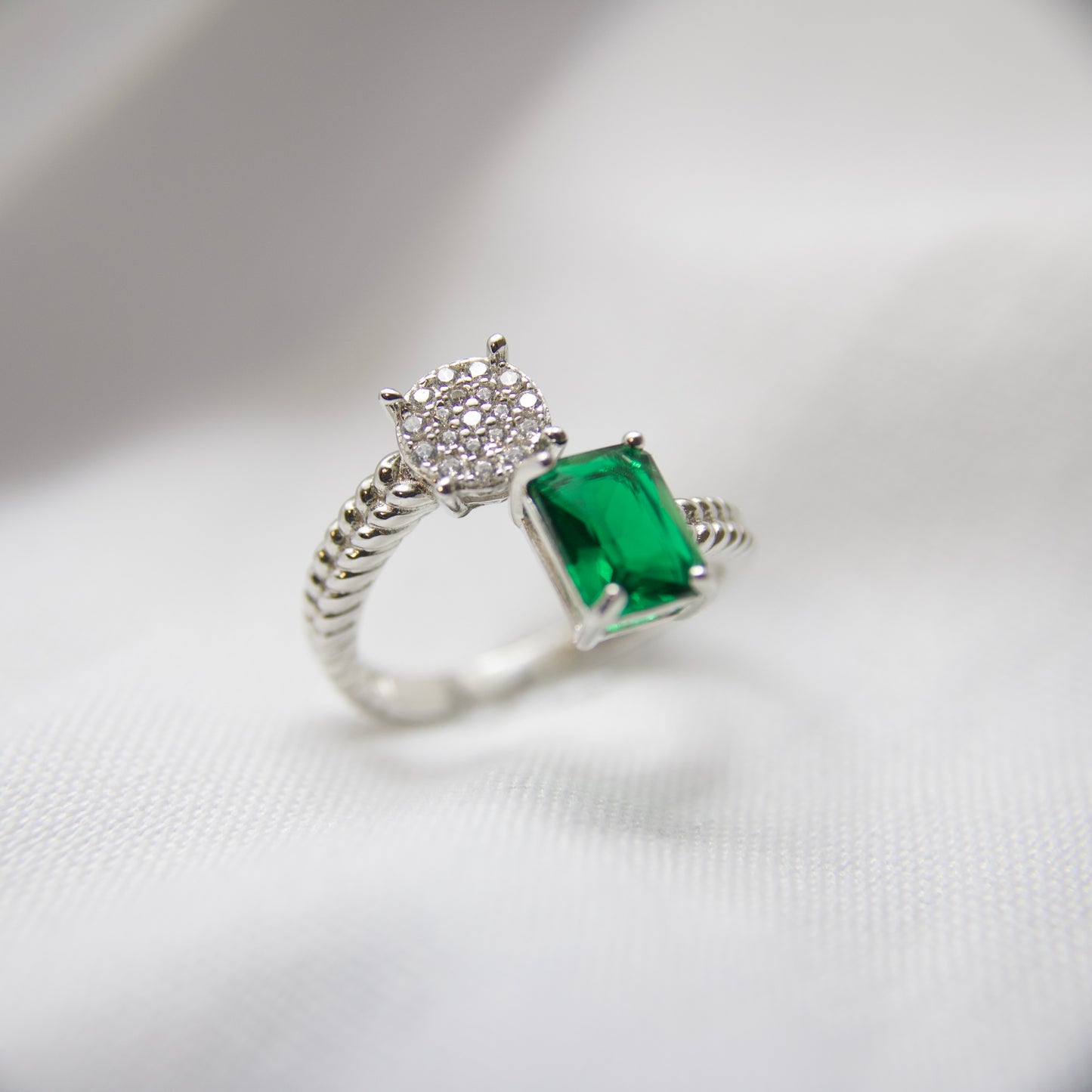 Emerald Open Ring