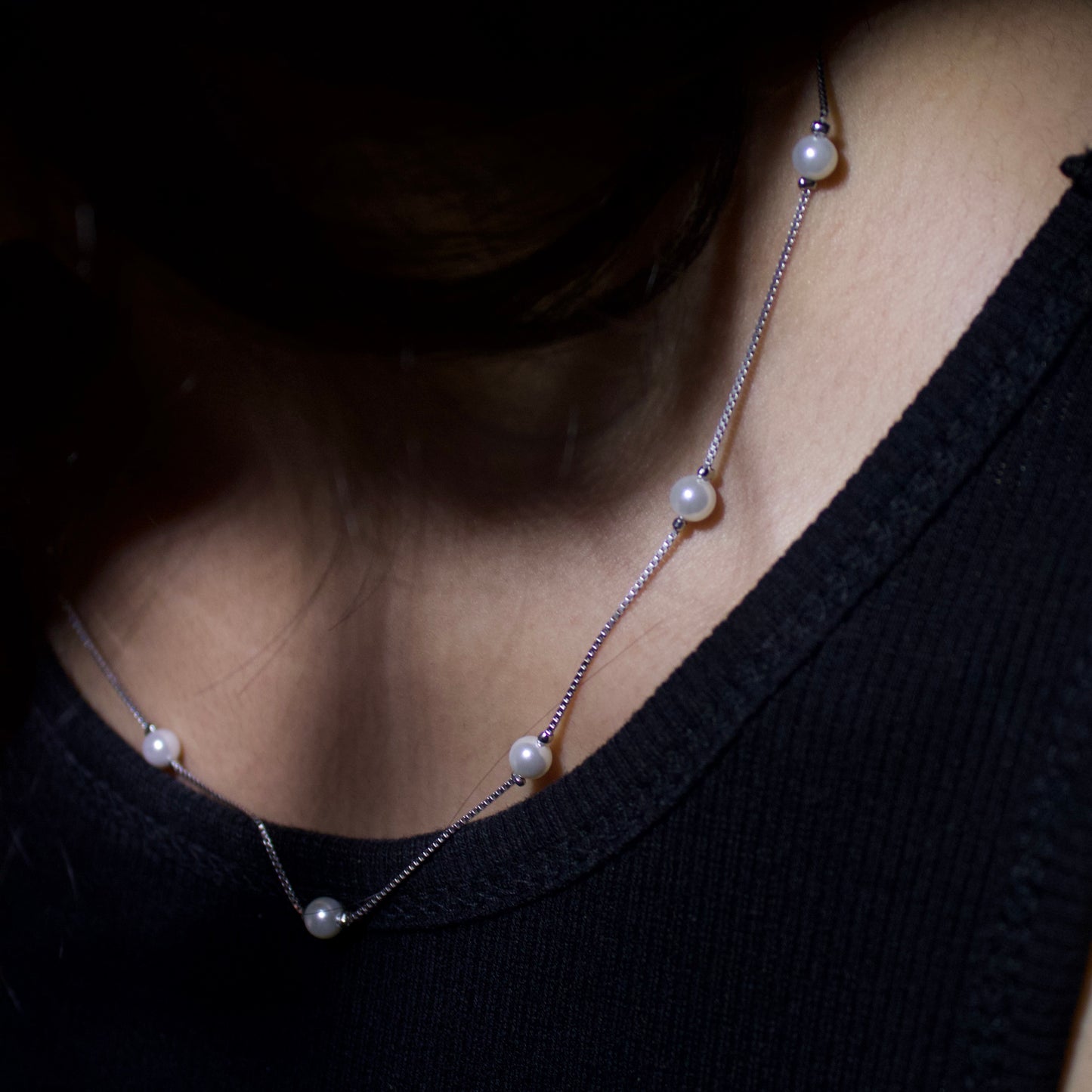 Silver  Pearl Necklace