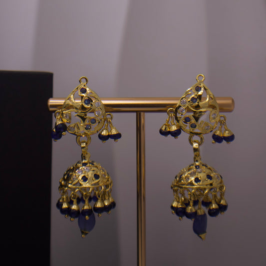 Gold-Plated Silver Jhumka Earrings