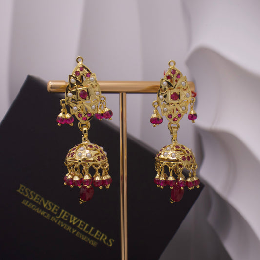 Gold-Plated Silver Jhumka Earrings
