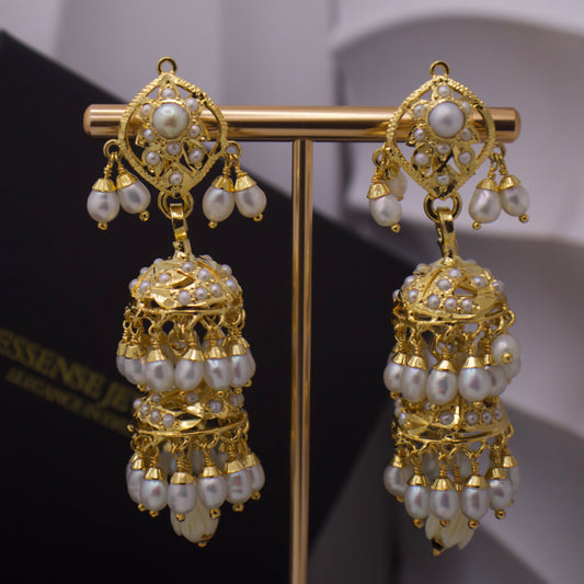 Gold-Plated Silver Jhumka Earrings