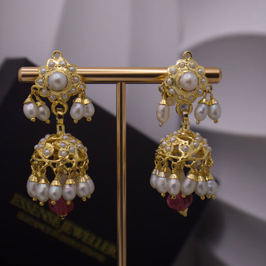 Gold-Plated Silver Jhumka Earrings