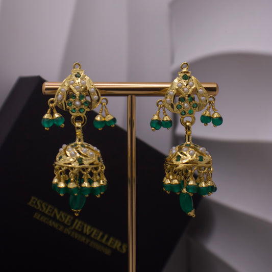 Gold-Plated Silver Jhumka Earrings