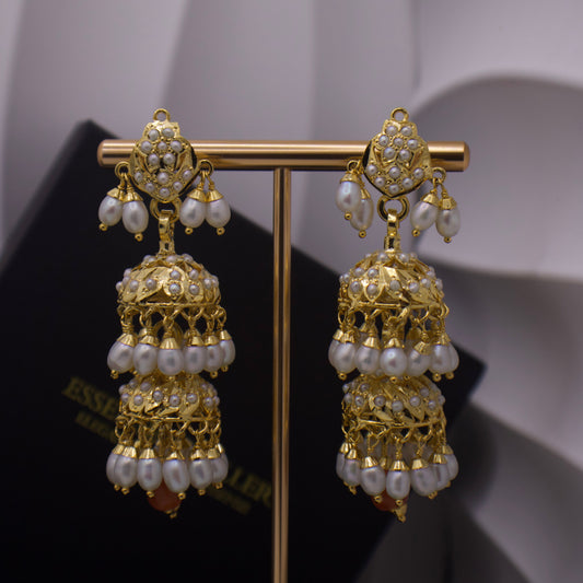 Gold-Plated Silver Jhumka Earrings