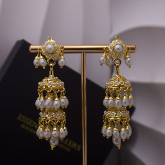 Gold-Plated Silver Jhumka Earrings